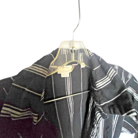 People Tree Organic Cotton Handwoven Jesalyn Stripe Jumpsuit Black $160 sz 8 - Picture 6 of 11